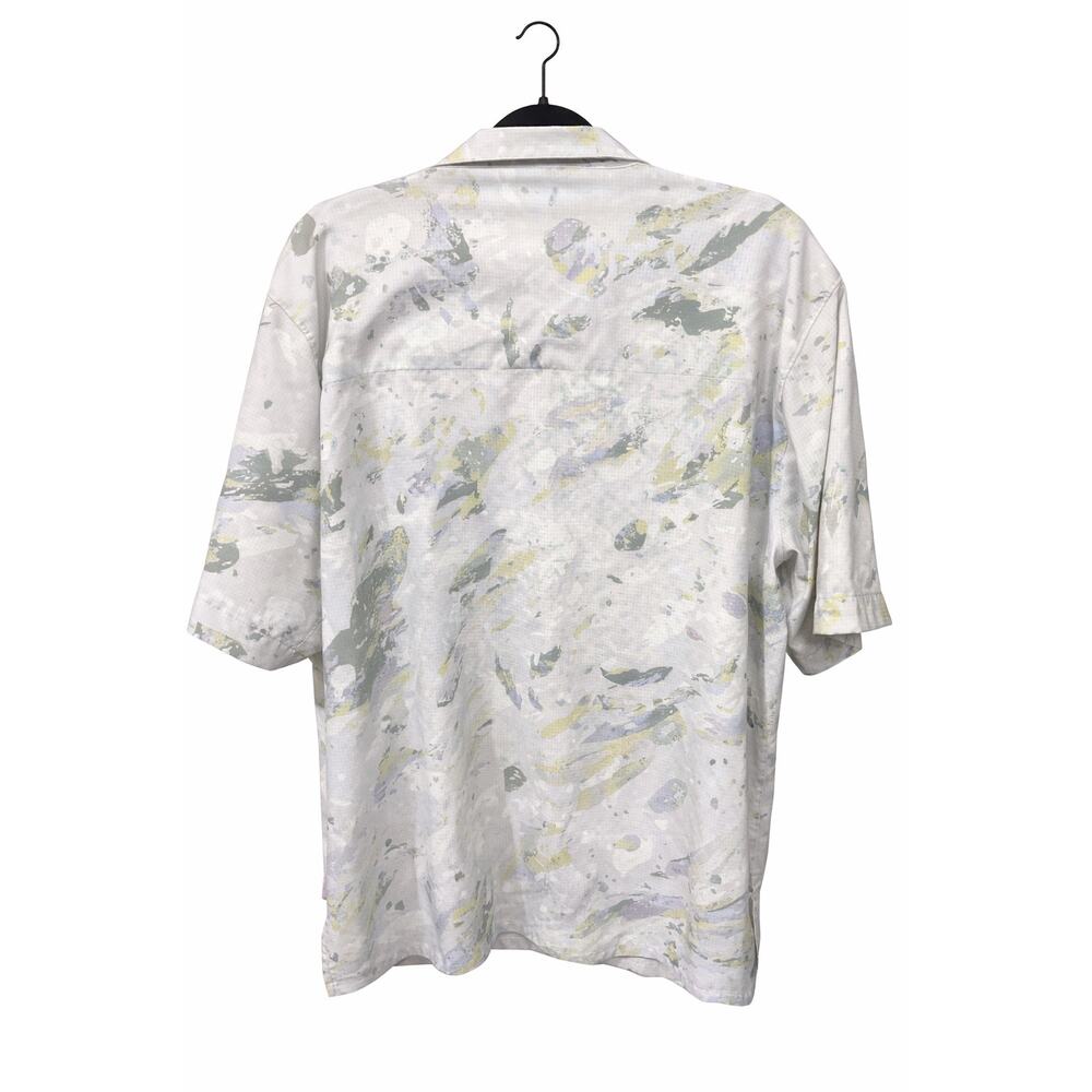 Lululemon Large Mns Abstract Print Button Shirt Easy Resort Coastal Resort Camp - Picture 3 of 5